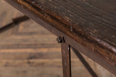 wooden top industrial table